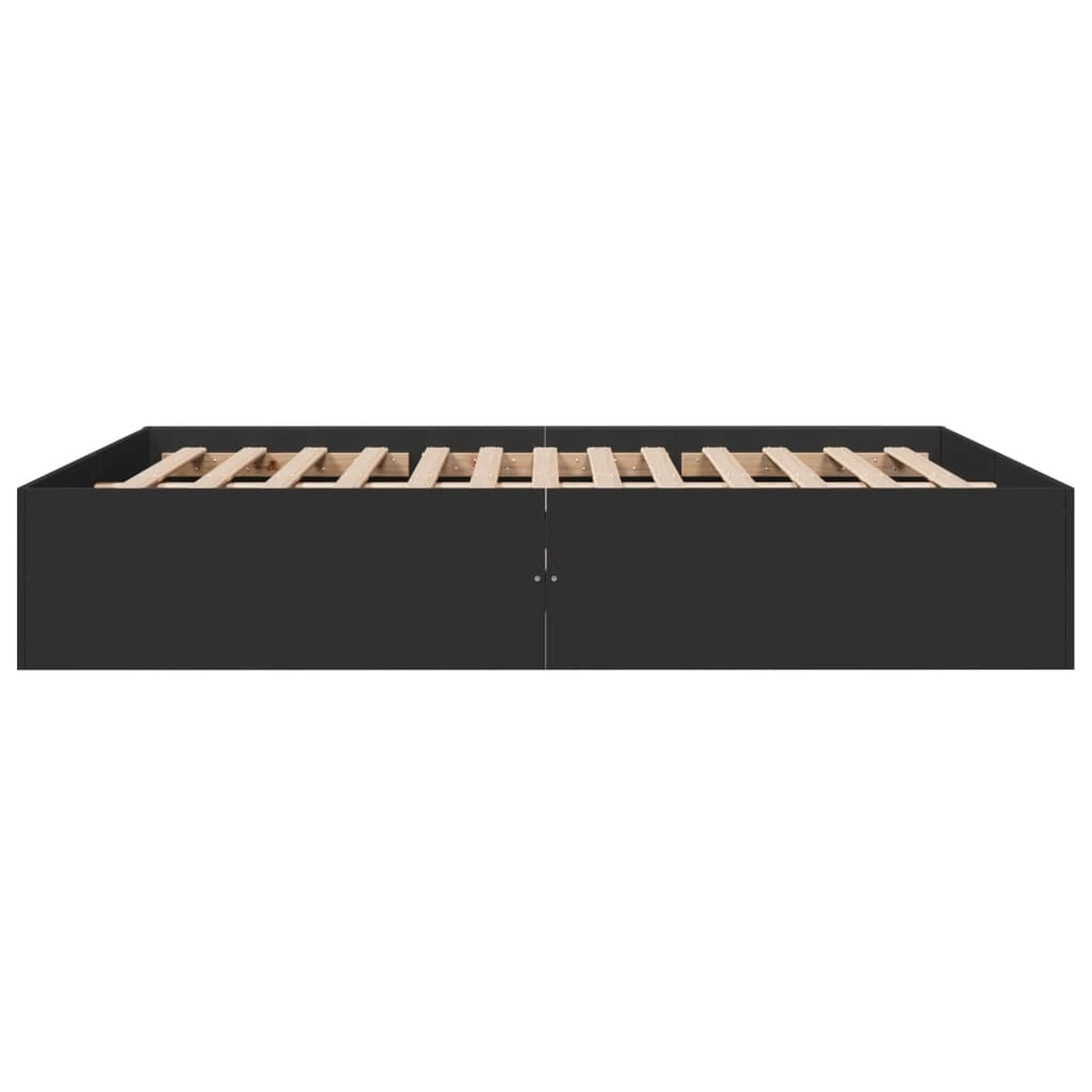 Bed Frame without Mattress Black 150x200 cm King Size