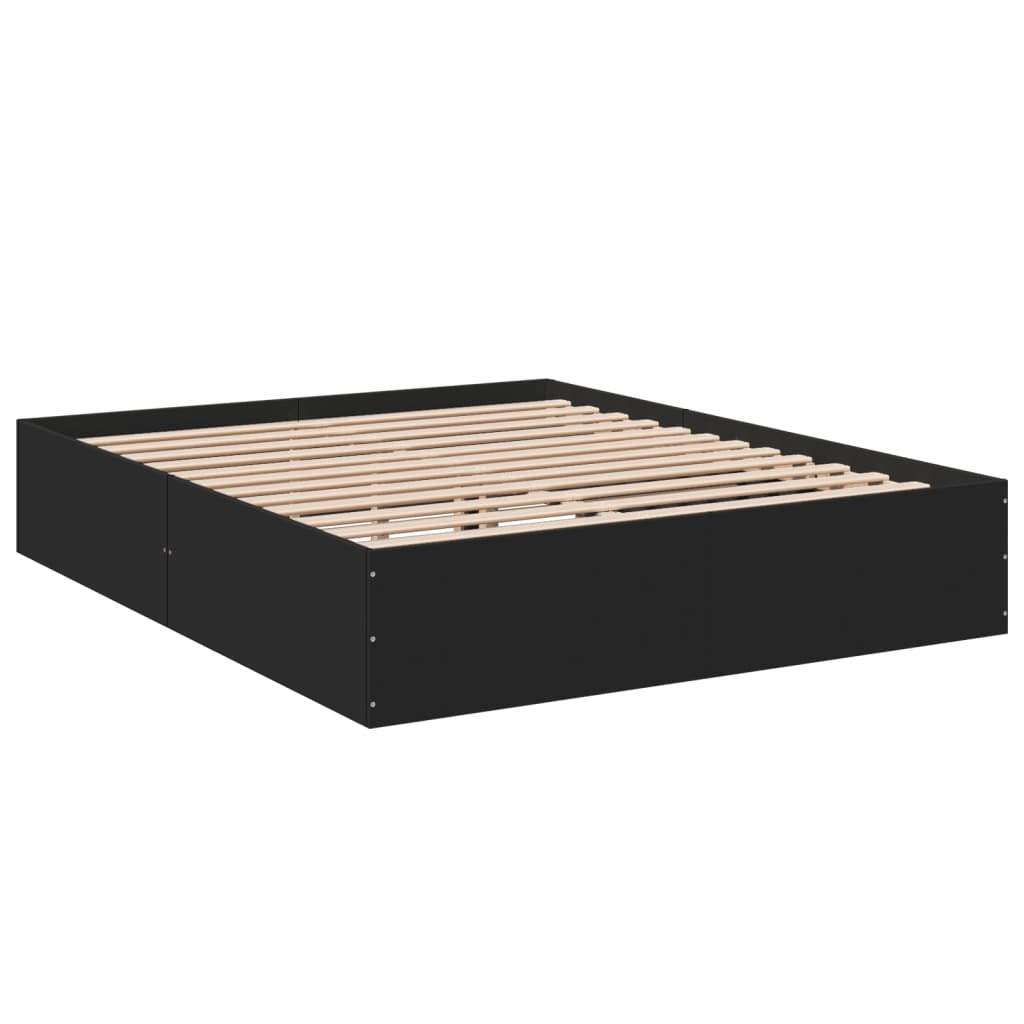 Bed Frame without Mattress Black 150x200 cm King Size