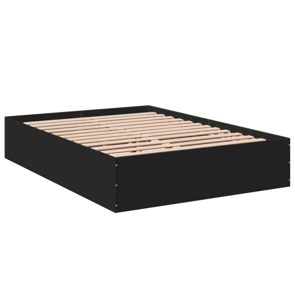 Bed Frame Black 140x200 cm Engineered Wood