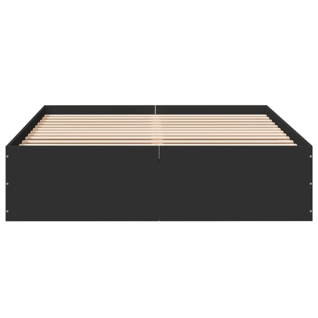 Bed Frame Black 140x200 cm Engineered Wood