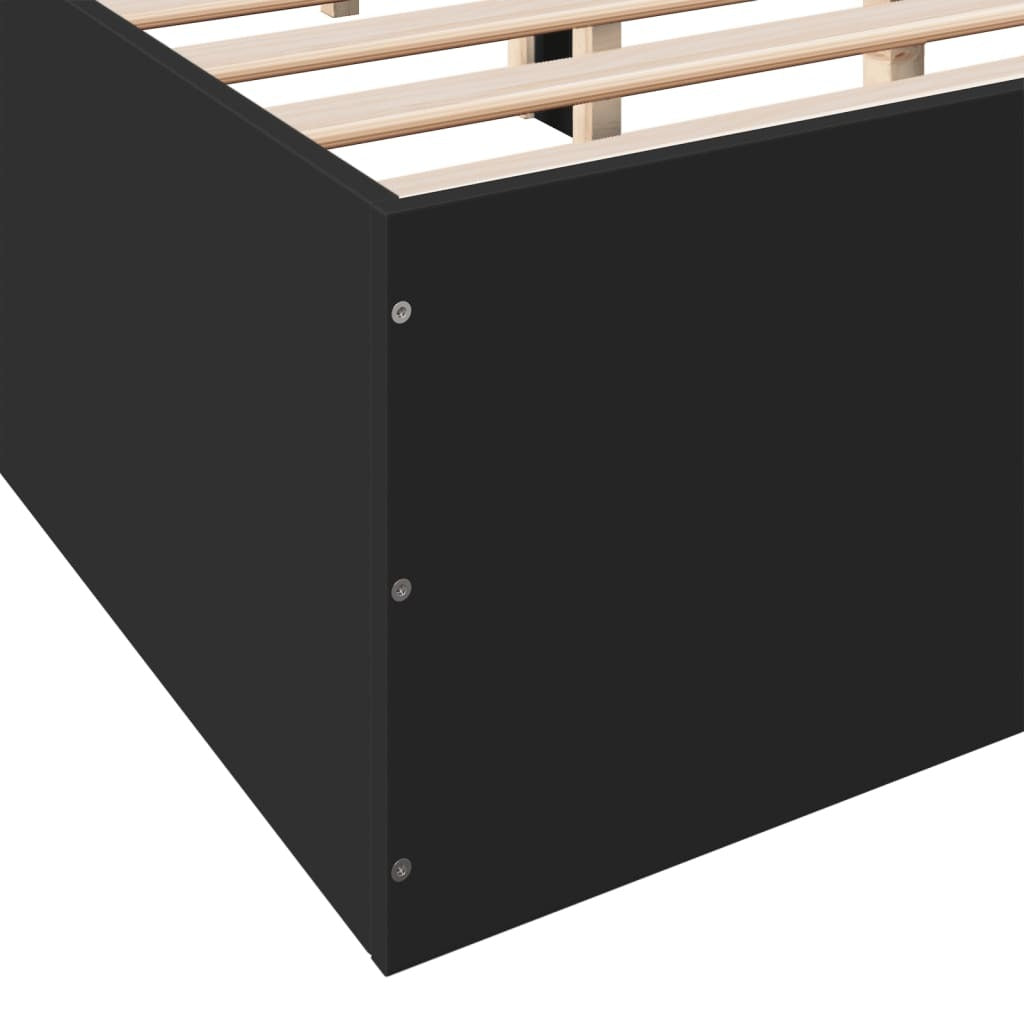 Bed Frame Black 140x200 cm Engineered Wood