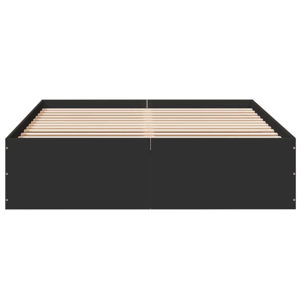 Bed Frame Black 140x190 cm Engineered Wood