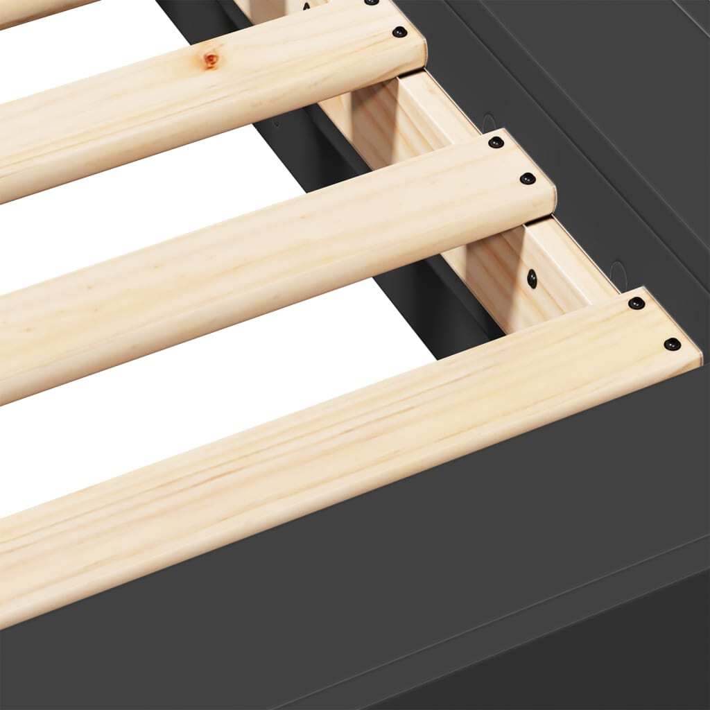 Bed Frame Black 140x200 cm Engineered Wood