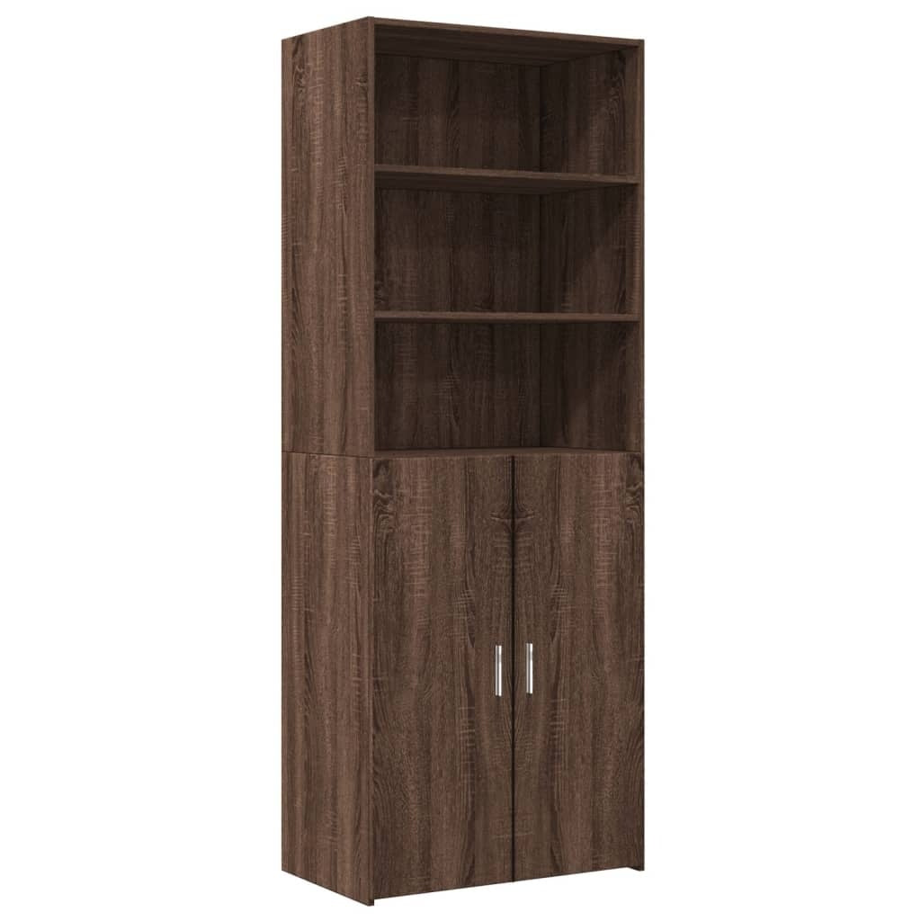 Highboard Brown Oak 70x42.5x185 cm Engineered Wood