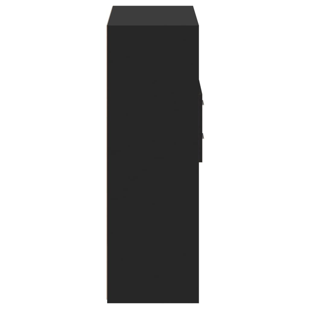 Highboard Black 80x42.5x124 cm Engineered Wood