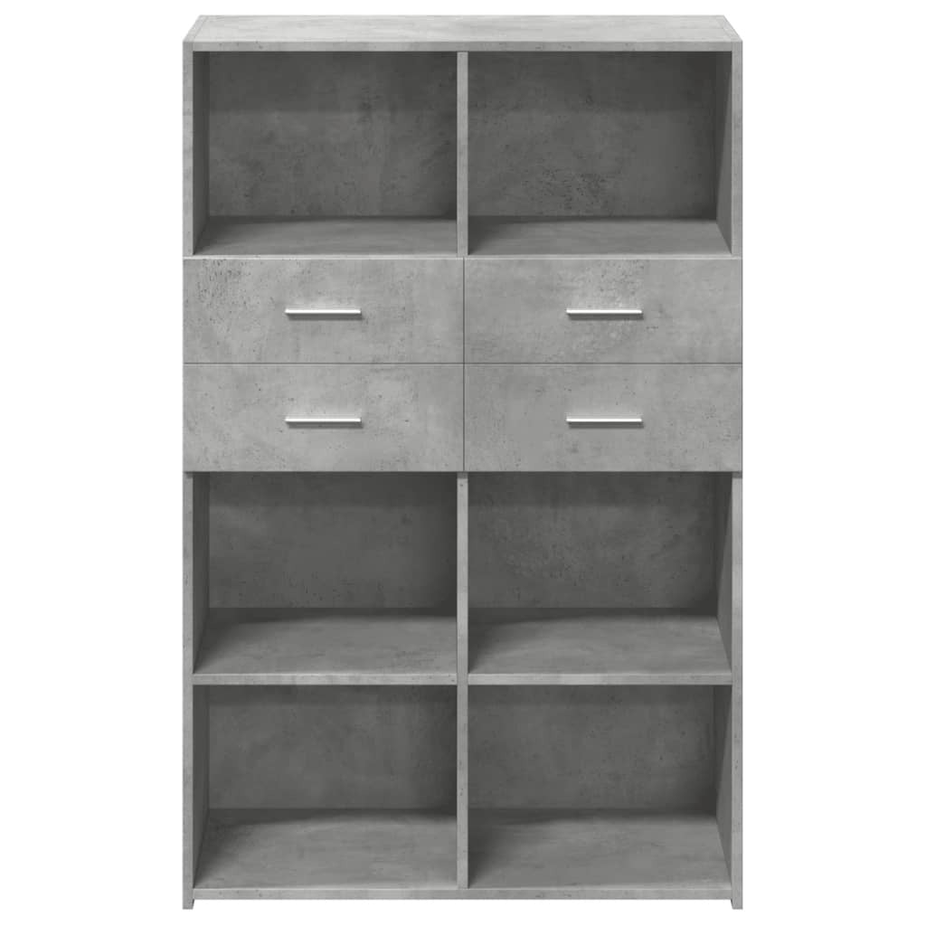 Highboard Concrete Grey 80x42.5x124 cm Engineered Wood
