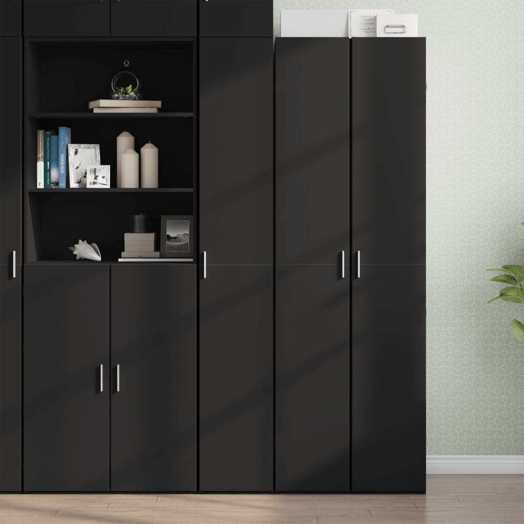 Highboard Black 30x42.5x185 cm Engineered Wood