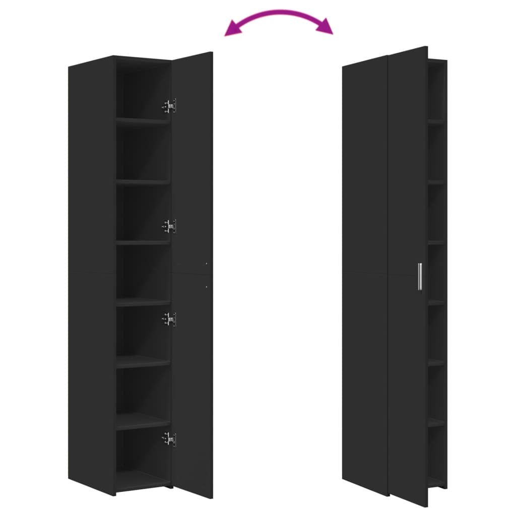 Highboard Black 30x42.5x185 cm Engineered Wood