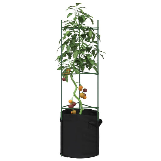 Tomato Cages with Plant Bags 6 pcs 116 cm Steel and PP