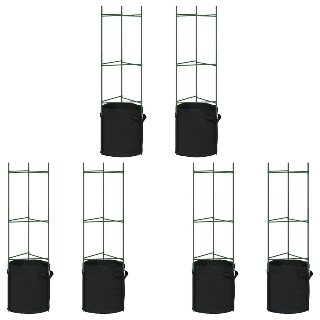 Tomato Cages with Plant Bags 6 pcs 116 cm Steel and PP