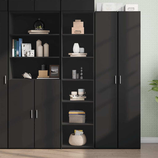 Highboard Black 45x41x185 cm Engineered Wood