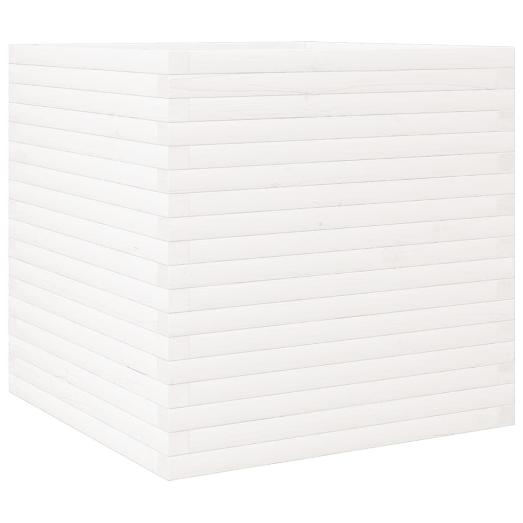 Garden Planter White 70x70x68.5 cm Solid Wood Pine