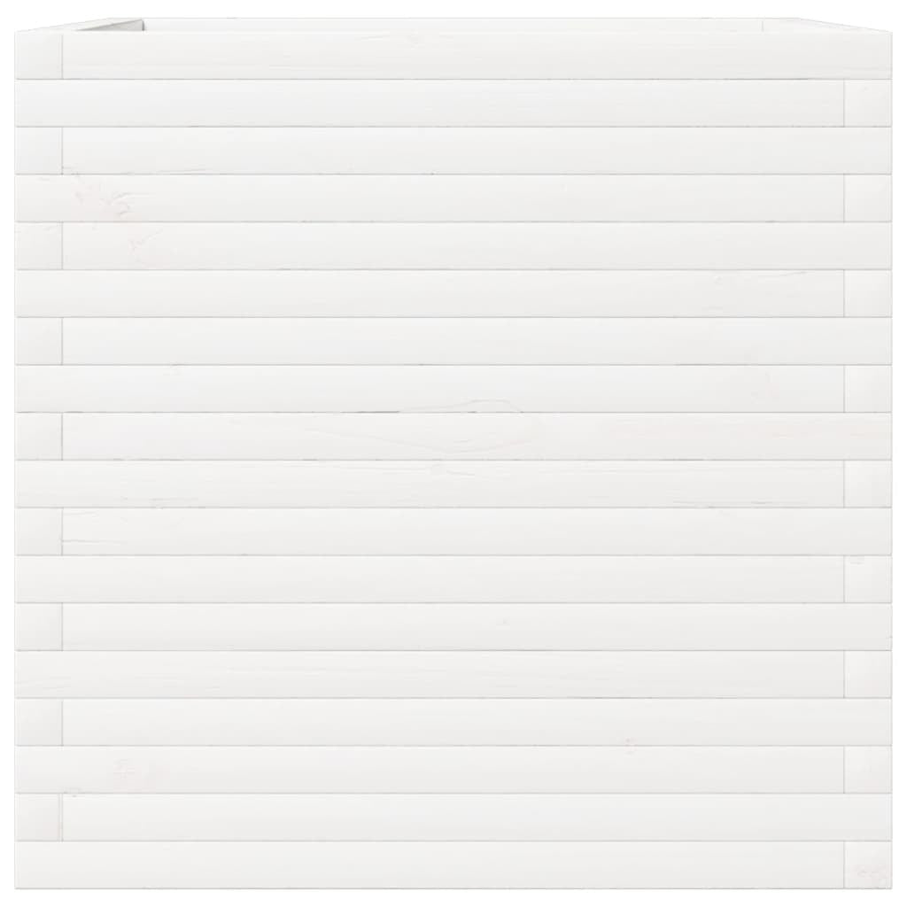 Garden Planter White 70x70x68.5 cm Solid Wood Pine
