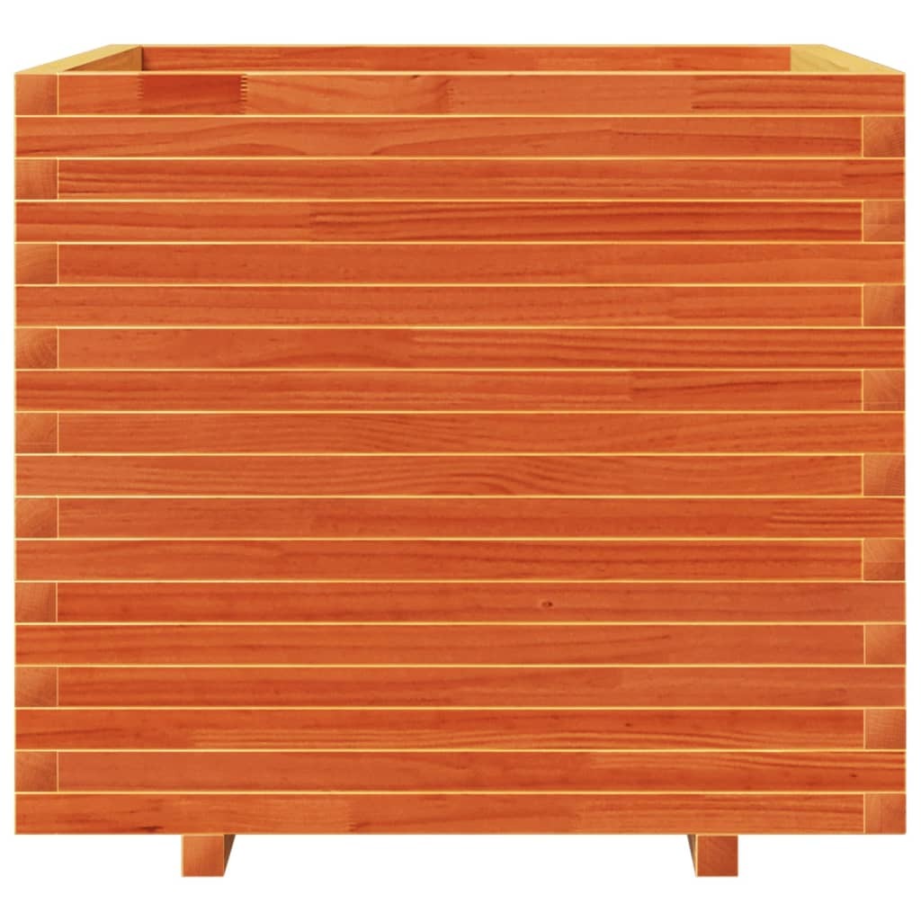 Garden Planter Wax Brown 80x80x72 cm Solid Wood Pine