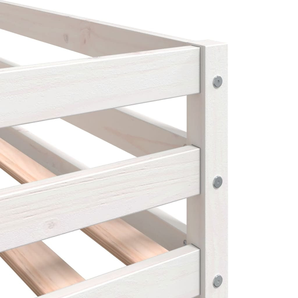 Bunk Bed without Mattress White&Black 80x200 cm Solid Wood Pine