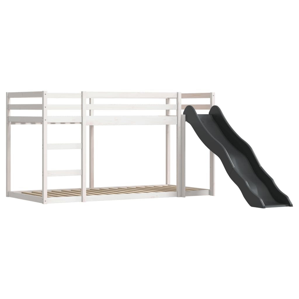 Bunk Bed without Mattress with Slide White and Black 90x200 cm