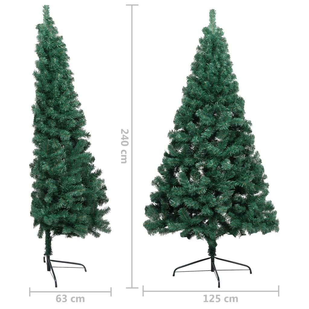 Artificial Half Christmas Tree with Stand Green 240 cm PVC