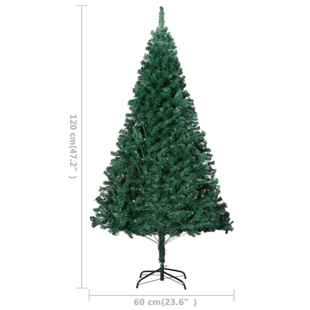 Artificial Christmas Tree with Thick Branches Green 120 cm PVC