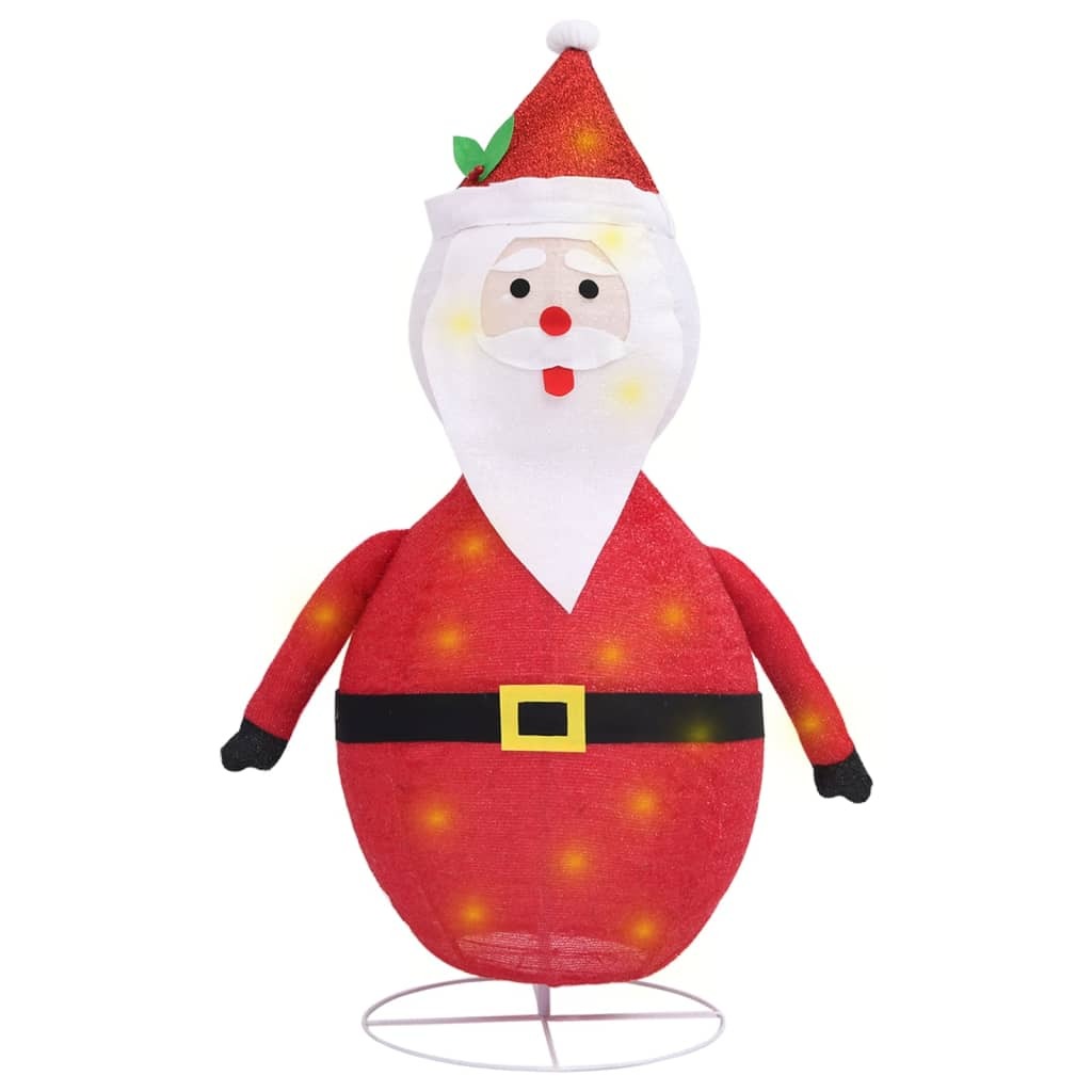 Decorative Christmas Santa Claus Figure LED Luxury Fabric 90cm