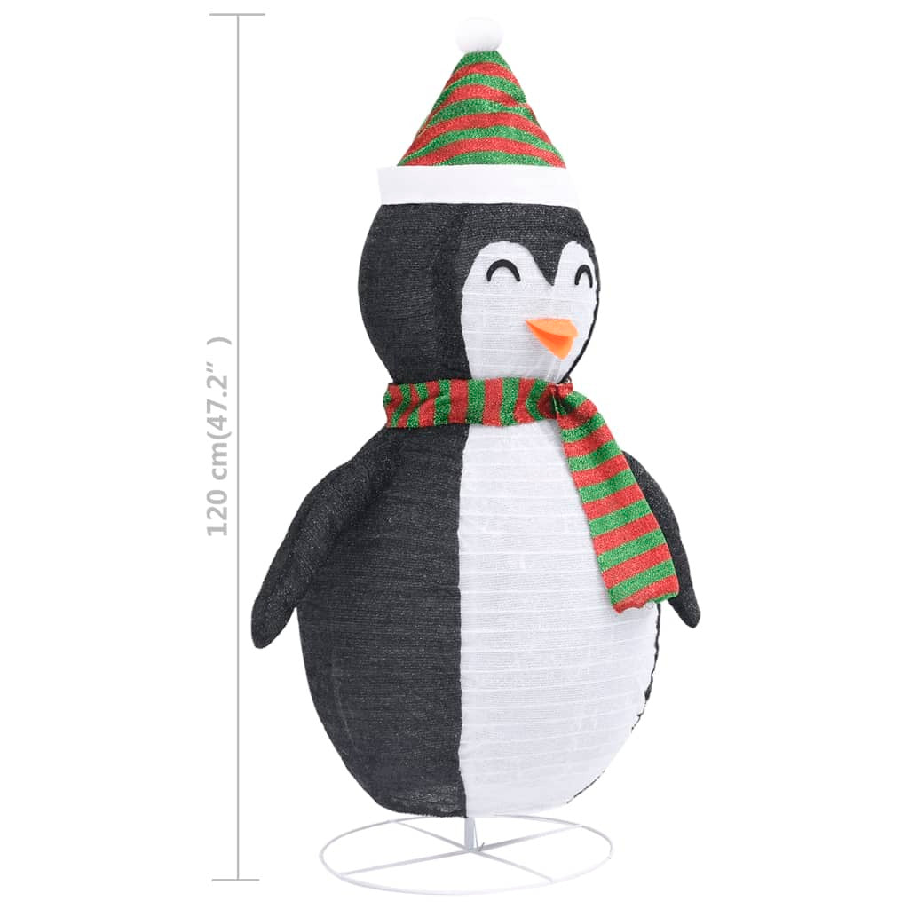 Decorative Christmas Snow Penguin Figure LED Luxury Fabric 120cm