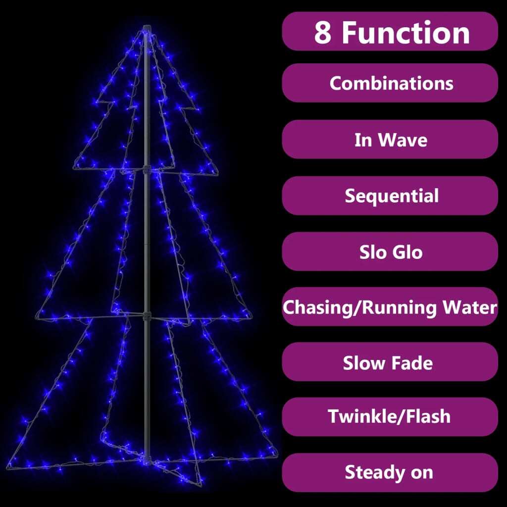 Christmas Cone Tree 200 LEDs Indoor and Outdoor 98x150 cm