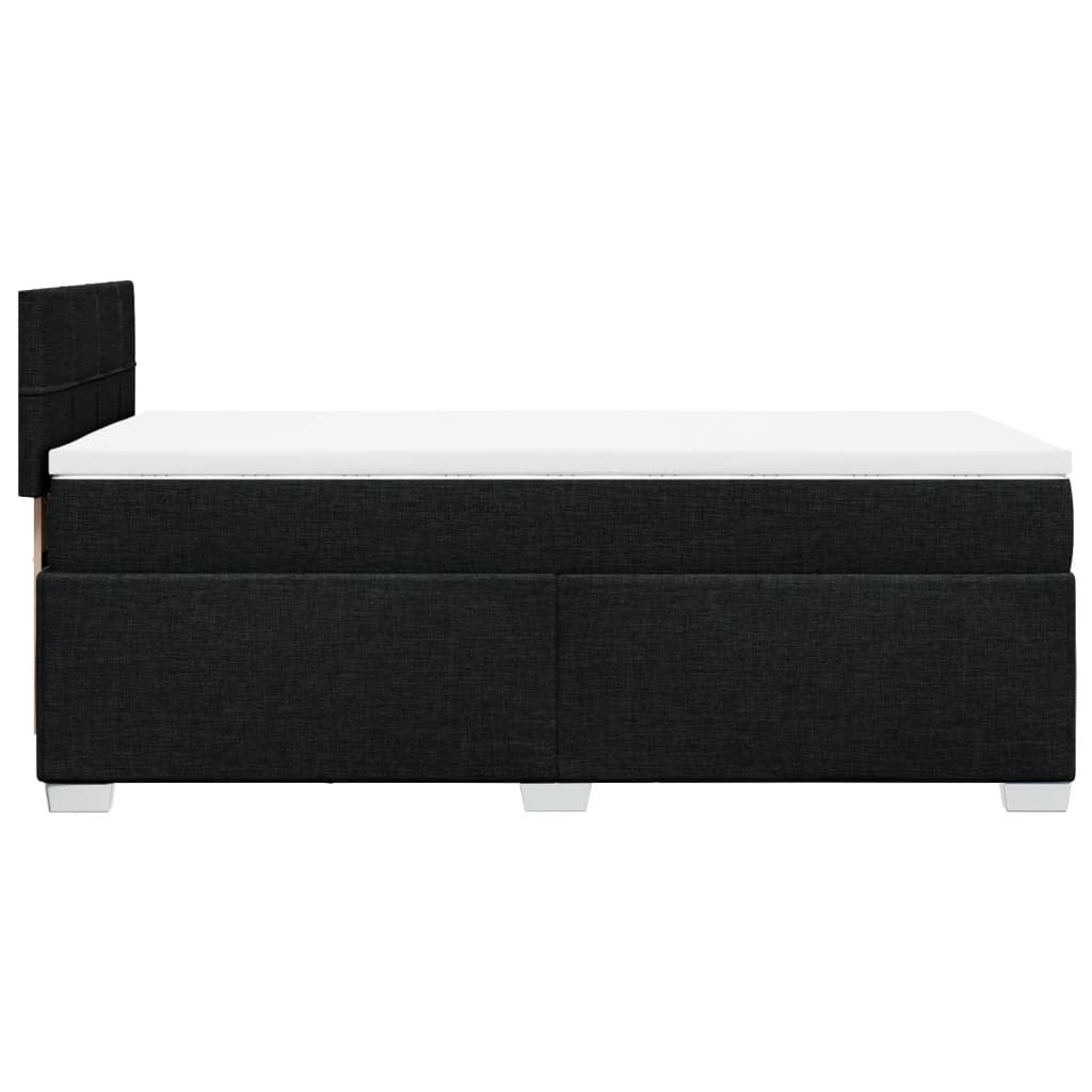 Box Spring Bed with Mattress Black 100x200 cm Fabric