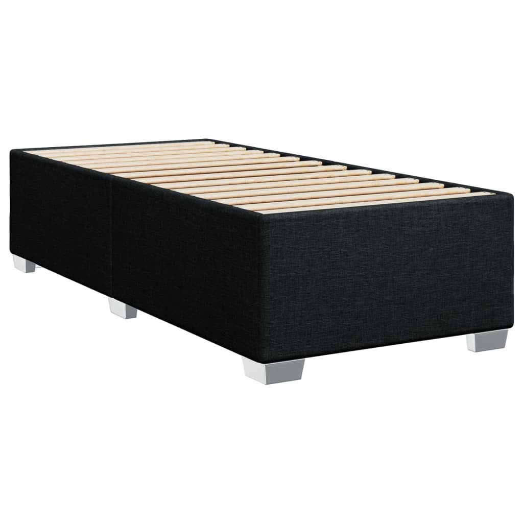 Box Spring Bed with Mattress Black 100x200 cm Fabric