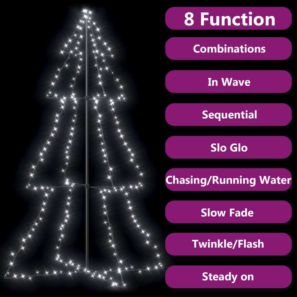 Christmas Cone Tree 240 LEDs Indoor and Outdoor 118x180 cm