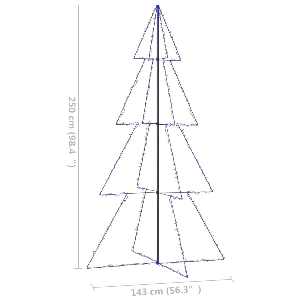 Christmas Cone Tree 360 LEDs Indoor and Outdoor 143x250 cm