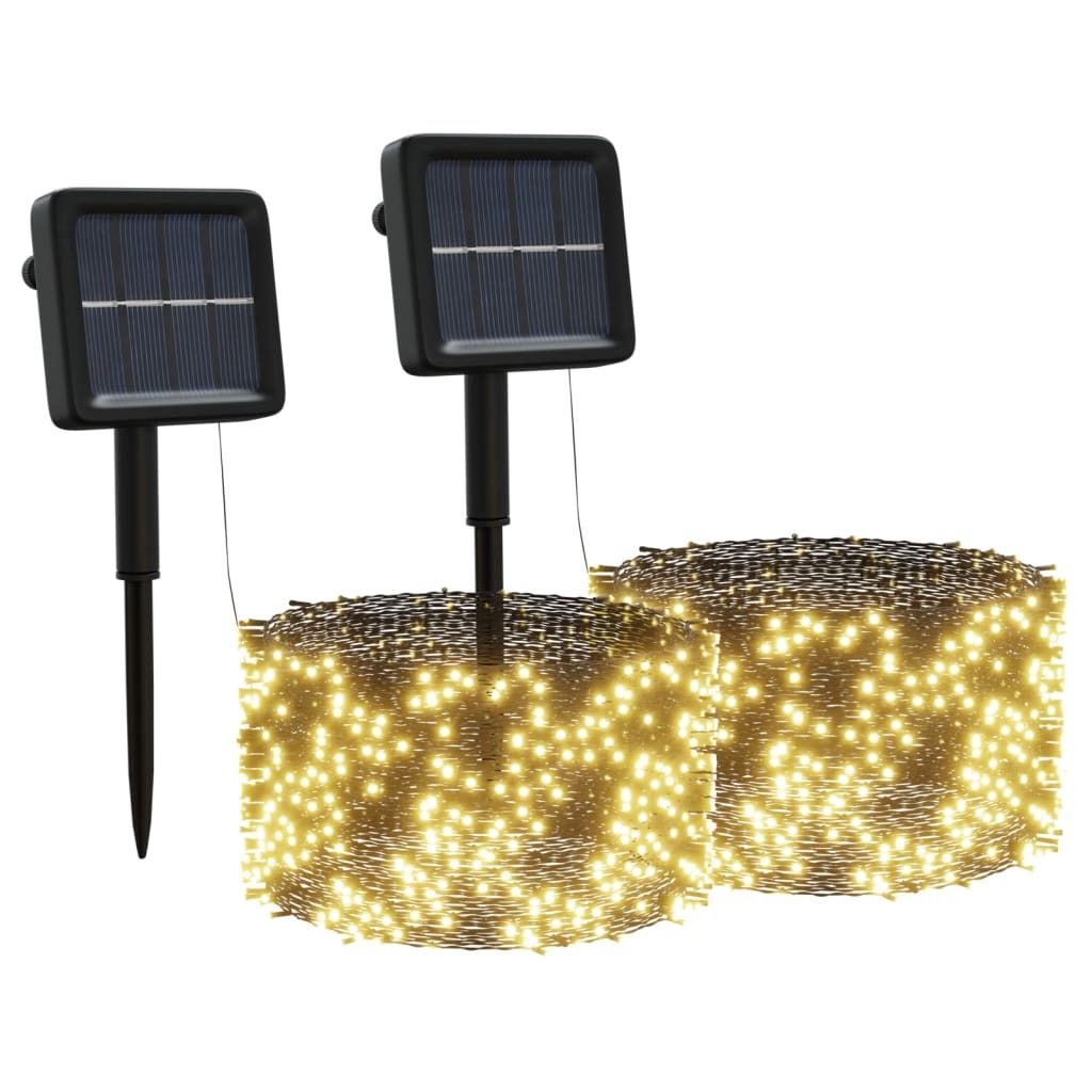 Solar Fairy Lights 2 pcs 2x200 LED Warm White Indoor Outdoor