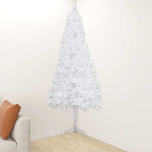 Corner Artificial Christmas Tree White 210 cm PVC