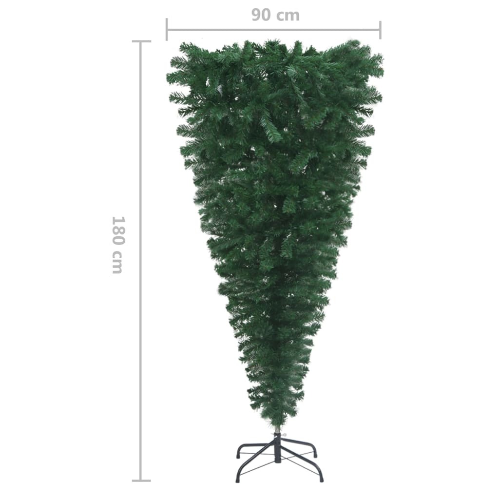 Upside-down Artificial Christmas Tree with Stand Green 180 cm