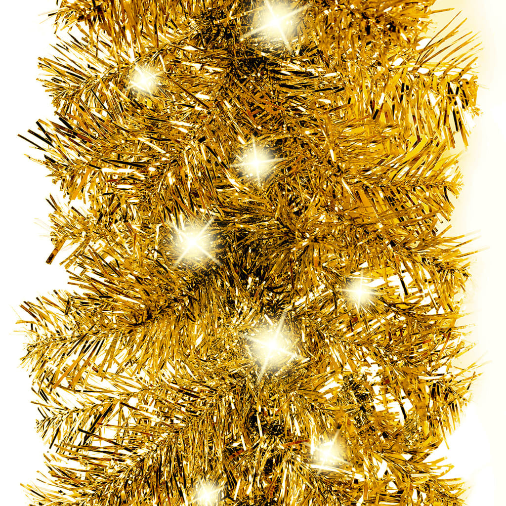 Christmas Garland with LED Lights 5 m Gold