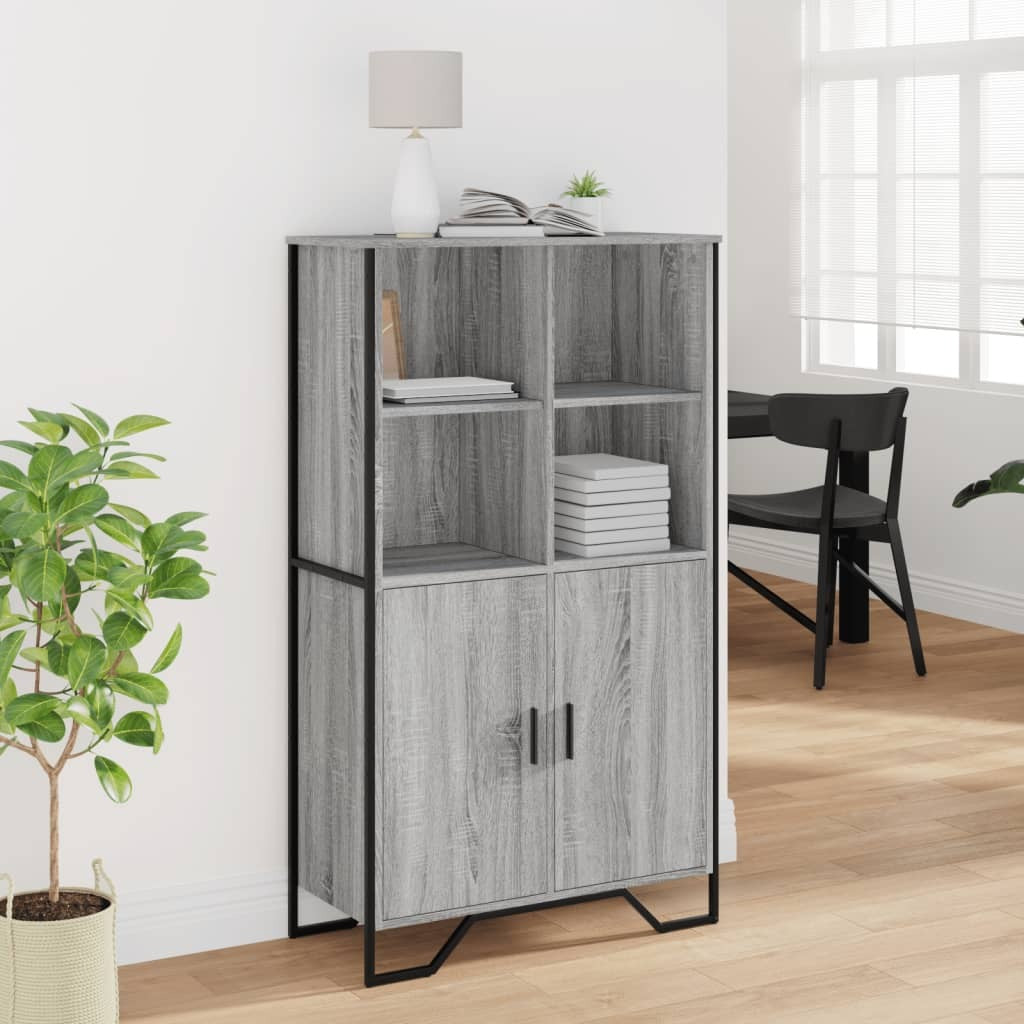 Highboard Grey Sonoma 79.5x35.5x137.5 cm Engineered wood