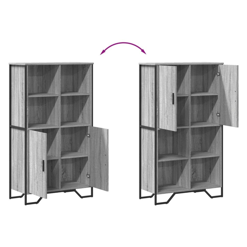 Highboard Grey Sonoma 79.5x35.5x137.5 cm Engineered wood