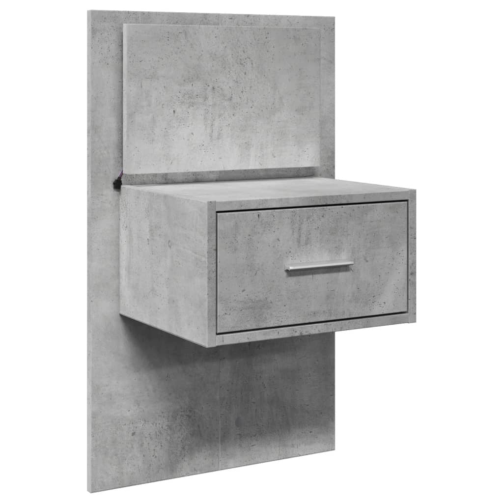 Bed Headboard with Cabinets Concrete Grey 240 cm Engineered Wood