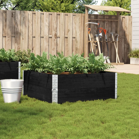 Garden Planter Black 100x100 cm Solid Wood Pine