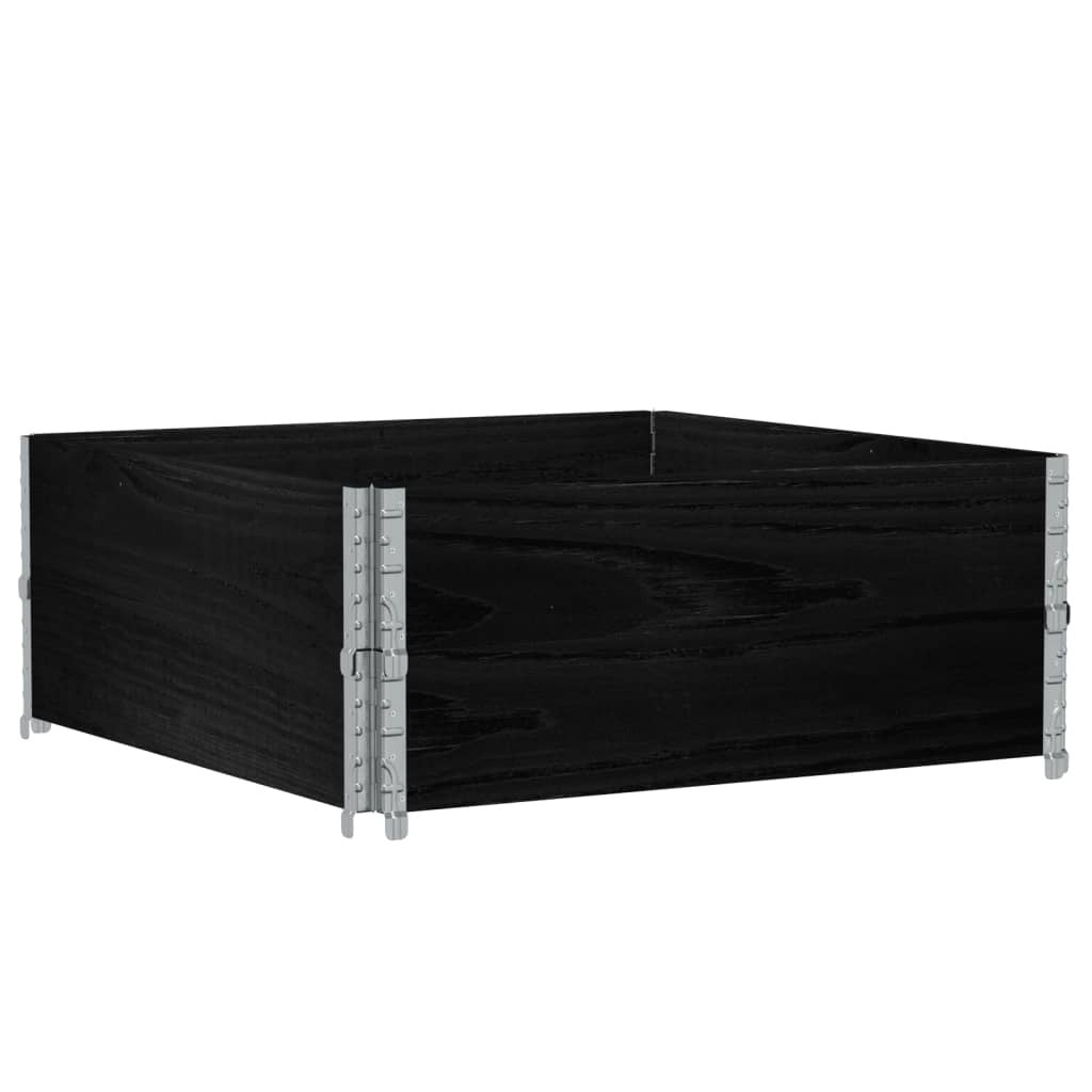 Garden Planter Black 100x100 cm Solid Wood Pine