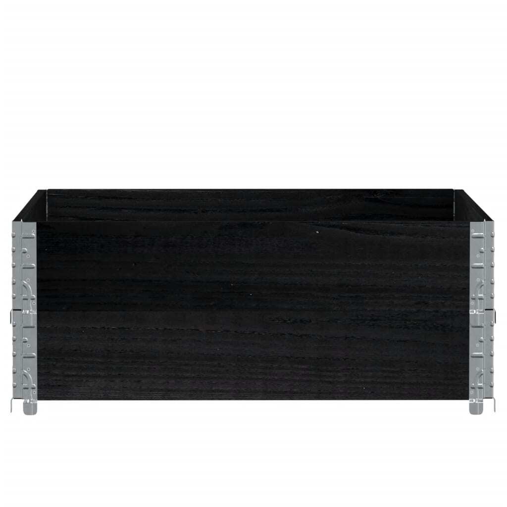 Garden Planter Black 100x100 cm Solid Wood Pine