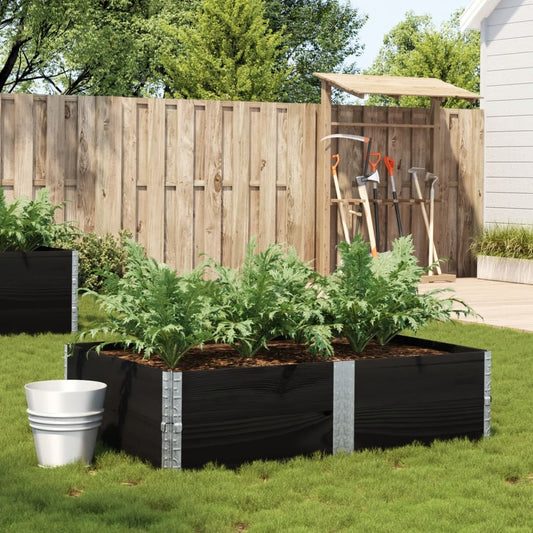 Garden Planter Black 150x100 cm Solid Wood Pine