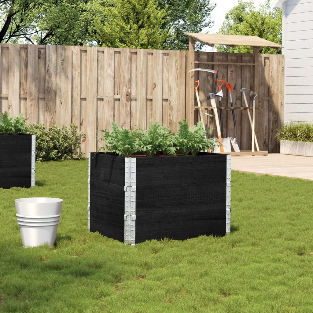 Garden Planter Black 80x60 cm Solid Wood Pine