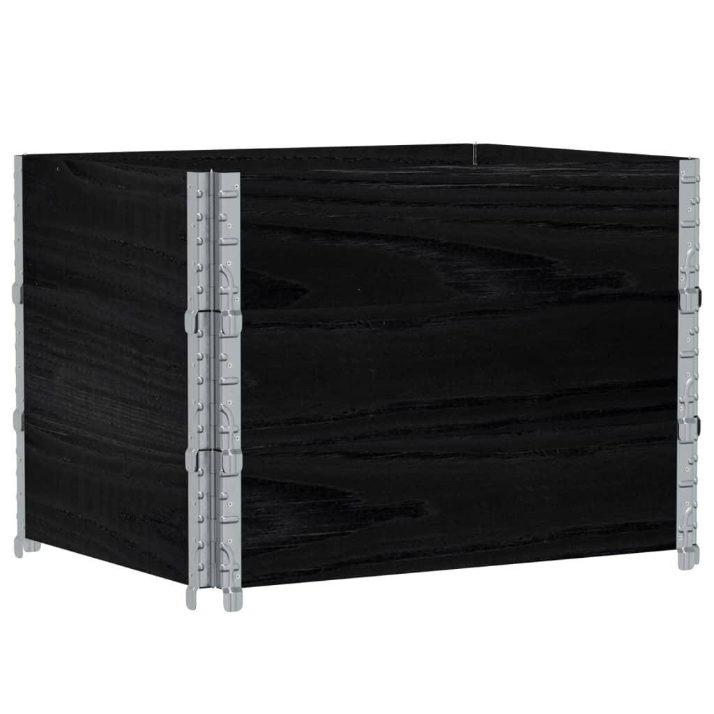 Garden Planter Black 80x60 cm Solid Wood Pine