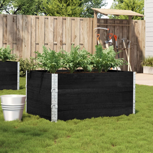 Garden Planter Black 120x80 cm Solid Wood Pine