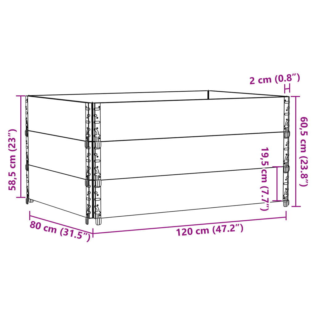 Garden Planter Black 120x80 cm Solid Wood Pine