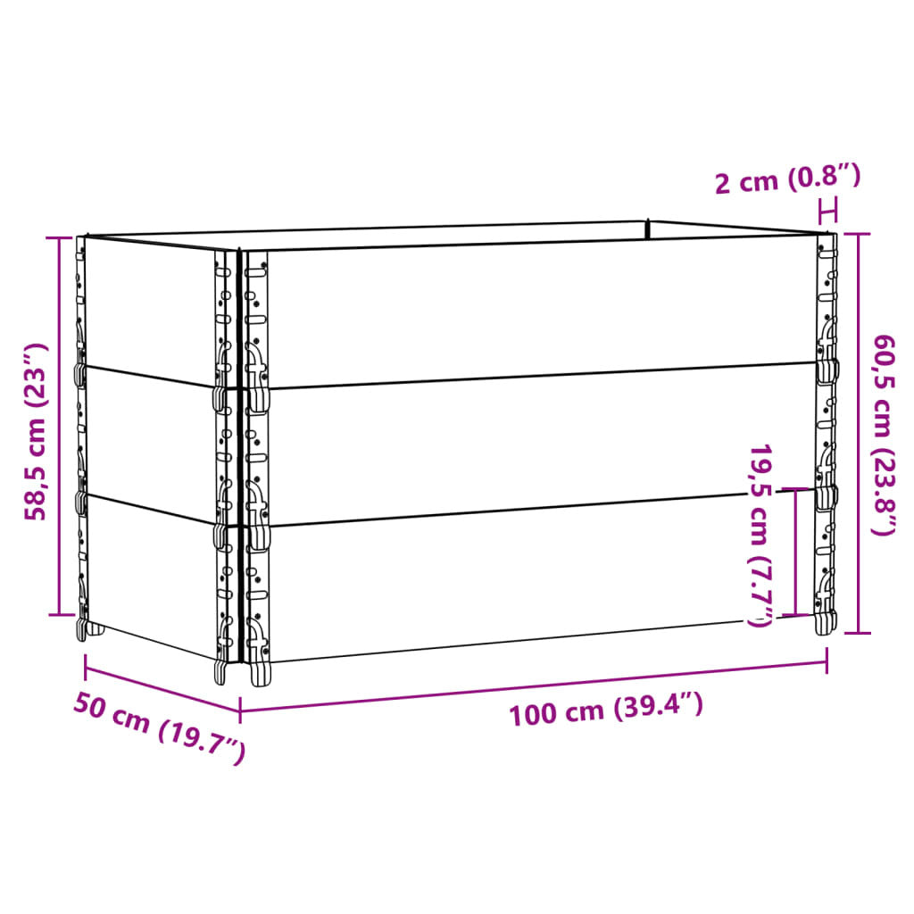 Garden Planter Black 100x50 cm Solid Wood Pine