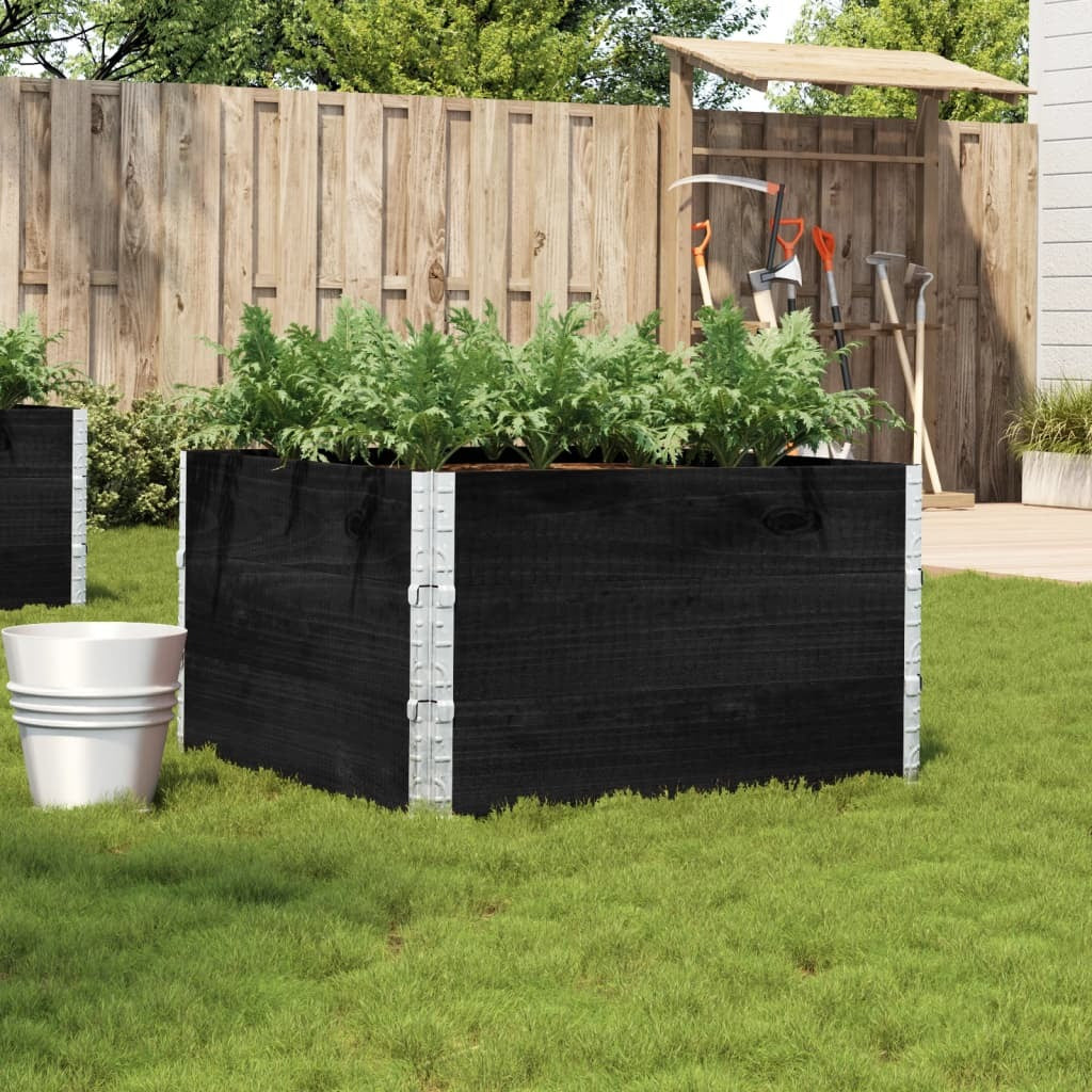 Garden Planter Black 100x100 cm Solid Wood Pine