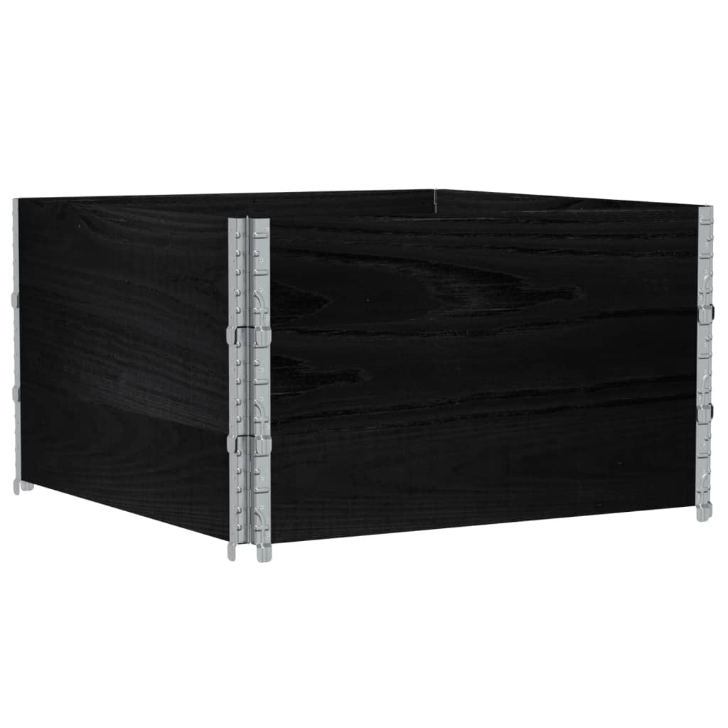 Garden Planter Black 100x100 cm Solid Wood Pine