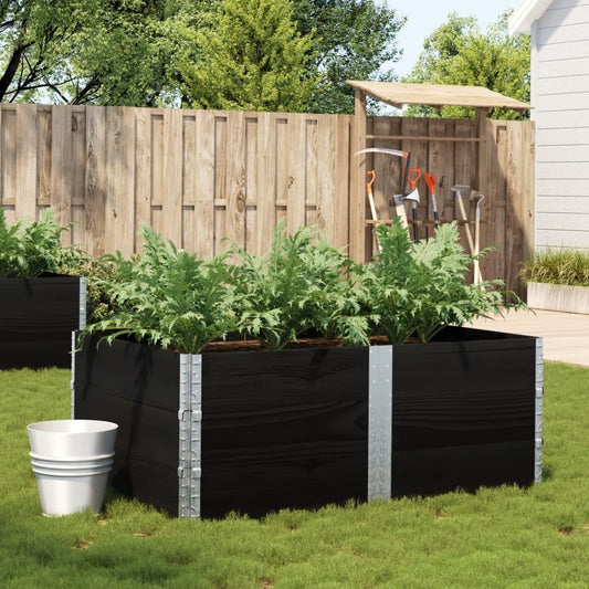 Garden Planter Black 150x100 cm Solid Wood Pine