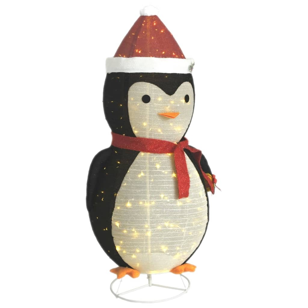 Decorative Christmas Snow Penguin Figure LED Luxury Fabric 180cm