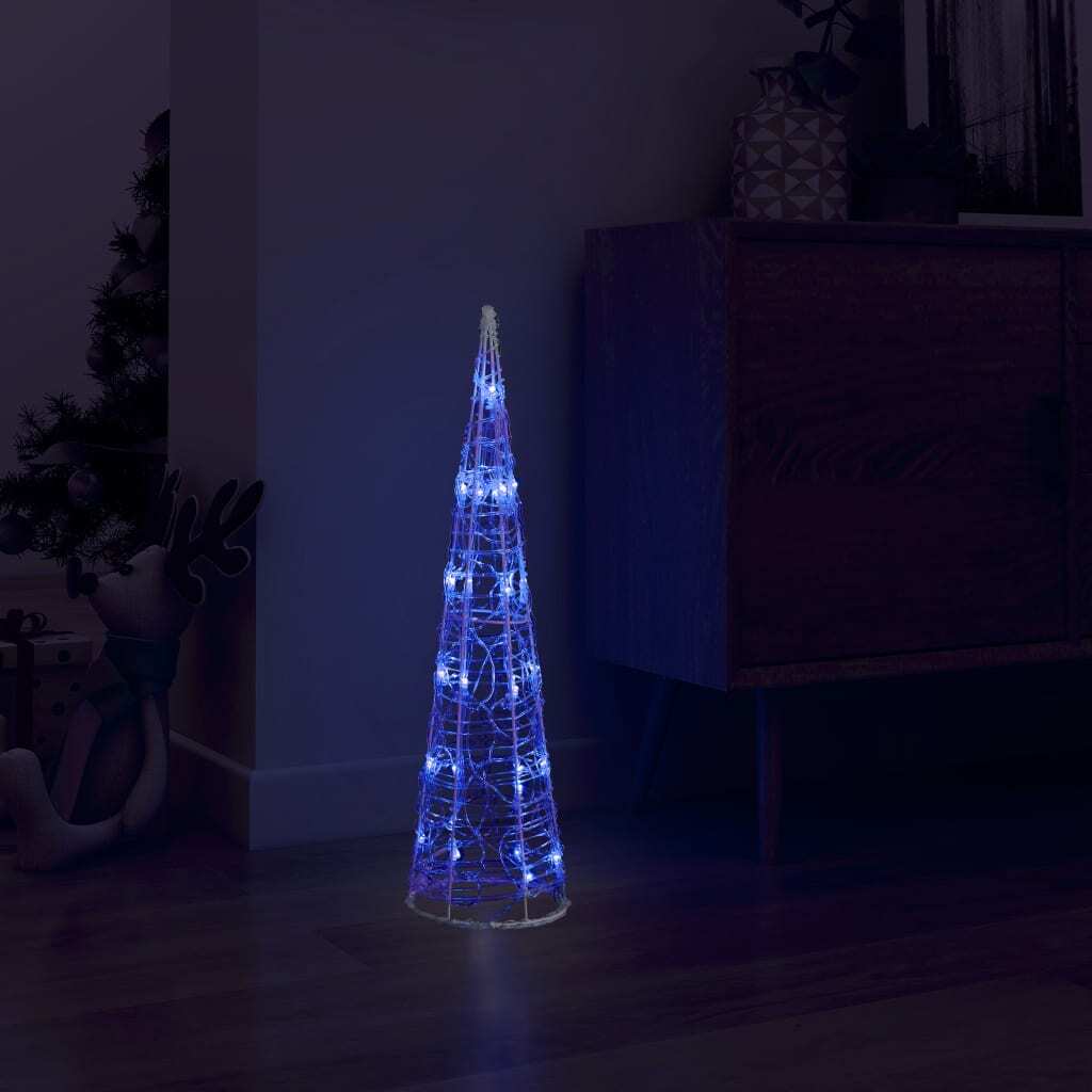 Acrylic Decorative Pyramid LED Light Cone Blue 60 cm